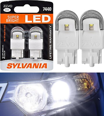 #ad Sylvania ZEVO LED Light 7440 White 6000K Two Bulbs Cornering Turn Replacement OE $26.50