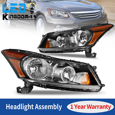 #ad Amber Reflector Headlamps For 2008 2012 Honda Accord Sedan Headlights LeftRight $119.54
