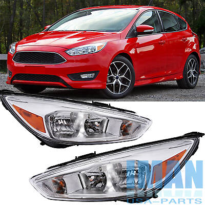 #ad OE Style Chrome Housing Amber Corner Headlight Head Lamps For Ford Focus 2015 18 $99.59