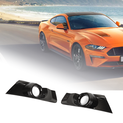 #ad 2PCS Front Fog Light Cover Trim for Ford Mustang 15 17 Carbon fiber Accessories $32.29