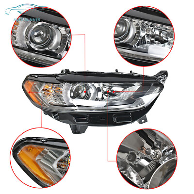 #ad Passenger Right Side Chrome Housing Headlight Headlamp For 2013 2016 Ford Fusion $71.89