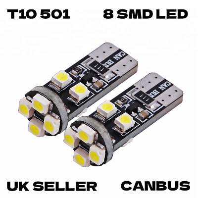 #ad 2x T10 501 W5W CANBUS LED BULBS CAR INTERIOR NUMBER PLATE SIDELIGHTS WHITE UK GBP 2.99