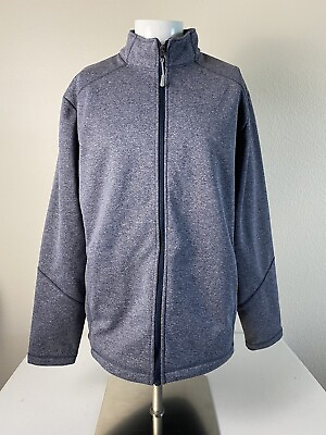#ad Champion Mens Fleece Lined Jacket Size Large Reg . $ 80 Blue $14.99
