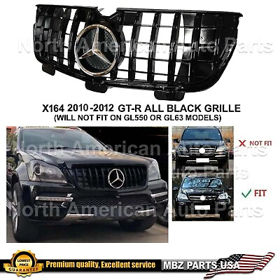 #ad GL350 GL450 X164 Grille GT All Black Glossy AMG Style 2010 2011 2012 New $199.00
