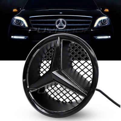 #ad Black Illuminated Star Emblem Front Badge Light For Mercedes Benz 2006 2014 Snap $38.94