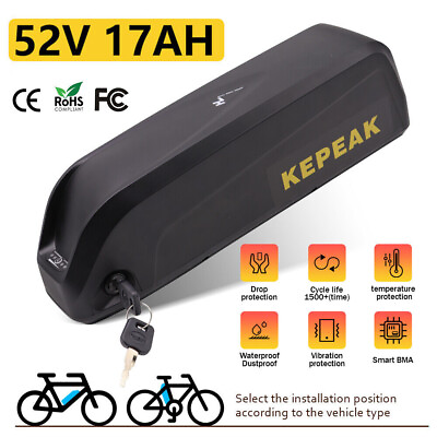 #ad 52V 17Ah Ebike Battery Electric Bike Bicycle Lithium Battery For 1000W Motor US $189.58