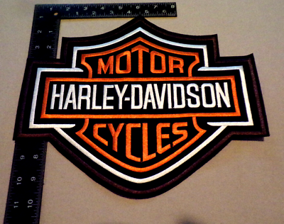 #ad #ad HARLEY DAVIDSON MOTORCYCLE JACKET VEST IRON OR SEW ON LARGE ORANGE PATCH $19.95