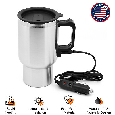 #ad Electric Car Kettles Boiling Heat Cup Insulation Insulated Bottle 450ml 12V Q7V9 $12.98