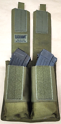 #ad BLACKHAWK DOUBLE Mag Pouch OD Green STRIKE 37CL88OD Holds 4 mags Molle mount $24.99