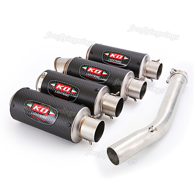 #ad For Yamaha YZF R6 1998 2005 Exhaust System Middle Link Pipe Tail Carbon Mufflers $141.33
