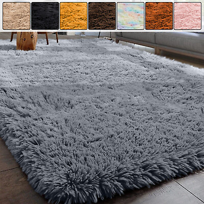 #ad Fluffy Rug Anti Slip Large Shaggy Rugs Super Soft Mat Living Room Bedroom Carpet GBP 55.24