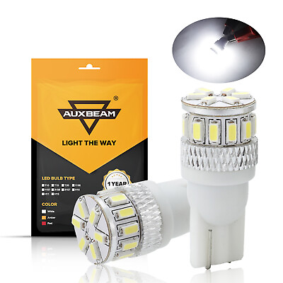 #ad AUXBEAM T10 LED License Plate Light Bulbs 6000K Super Bright White 168 2825 194 $10.99