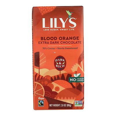 #ad Lily#x27;s Sweets Dark Chocolate Bar Blood Orange Case of 12 2.8 oz. $77.64