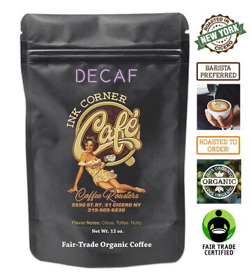#ad Ink Corner Cafe DECAF Organic Roasted Coffee Beans Single Origin Fair Trade $48.00