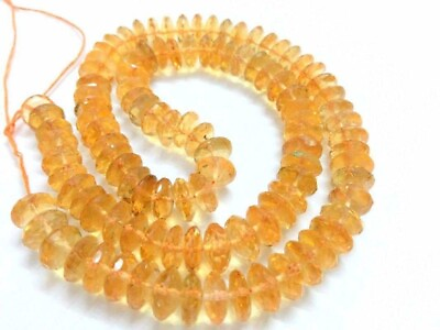 #ad CITRINE NATURAL RONDELLE FACETED 7 8MM LOOSE GEMSTONE BEADS 1 STRAND 6quot;INCH $43.69