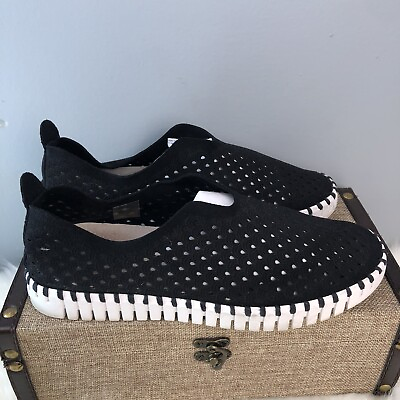 #ad Ilse Jacobsen Tulip Black Perforated Casual Flat Shoes Slip On Women#x27;s Sz 38 EU $39.00