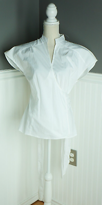 #ad NEW Worthington women’s blouse size L sleeveless white wrap top NWT $14.99