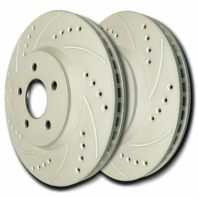 #ad SP Performance F55 55 Drilled Slotted Brake Rotors ZRC Coating L R Pr Front $195.89