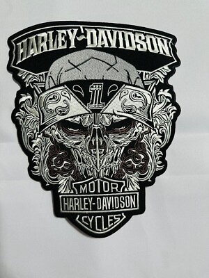 #ad #ad HARLEY DAVIDSON Skull Large Back Patch Harley Motorcycle 12quot; Jacket Back Patch $24.99