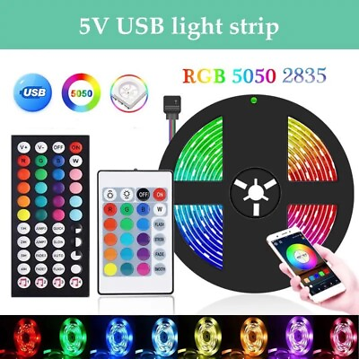 #ad RGB Led Strip Light 1M 30M Bluetooth Wifi Flexible Ribbon Diode Tape App Control $10.62