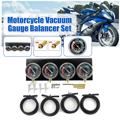 #ad #ad Motorcycle Fuel Vacuum Carburetor Synchronizer Tool 4 Carb Sync Gauge 4 Cylinder $50.90