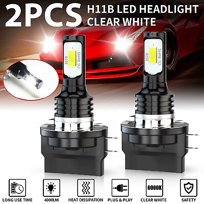 #ad 2pcs H11B LED Headlight Bulbs Kit For Hyundai Veloster 2012 2015 Low Beam 6000K $10.88