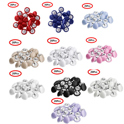 #ad 20Pcs 10mm Smooth Satin Covered Metal Shank Buttons for Gowns Blouses Coat Decor $8.53