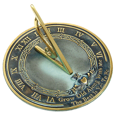 #ad Rome RM2308 Brass Sundial quot;Grow Old With Mequot; $122.99
