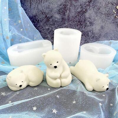 #ad Polar Bear Silicone Mould Mini Size Cute Bear Silicone Candle Mold Cake Dec F6G3 $4.13