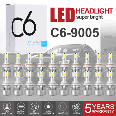 #ad Whosesales 20PCS 9005 9140 HB3 H10 LED Headlight Conversion Kit 120W 6000K White $59.99