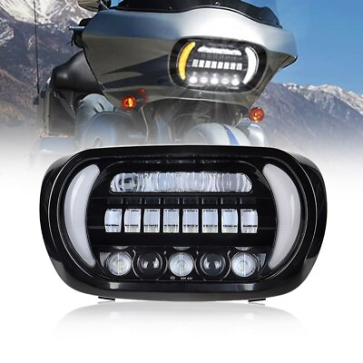 #ad LED Headlight for Harley Road Glide 2004 2013 PNP Hi Lo DRL Yellow Turn Signal $235.99