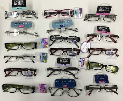 #ad WHOLESALE LOT 10 FOSTER GRANT Magnivision READING GLASSES assorted 1.25 3.25 $24.99