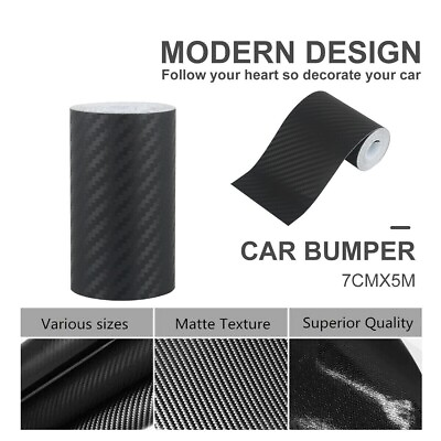 #ad 7cm X5M 3D Gloss Black Carbon Fibre Fiber Vinyl Car Wrap Air Release Film AUS $9.75
