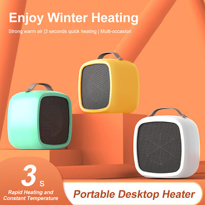 #ad Mini Desktop Heater Fan with Handle 500W Home Office Low Noise Space Heater Fan $21.62