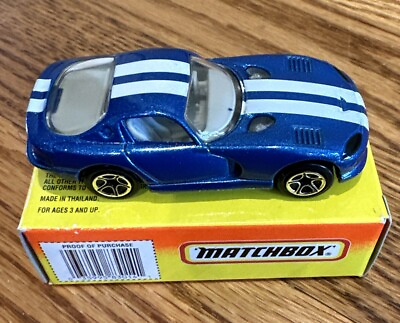 #ad Matchbox New Model Dodge Viper GTS Coupe Blue Car #1 of 75 Scale 1:64 1997 $5.00