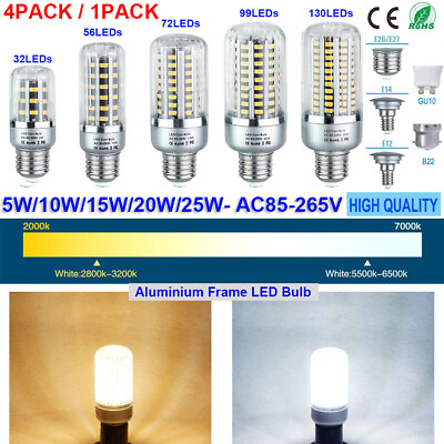#ad 4 PCS LED Bulb Lights E27 E14 B22 G9 GU10 SMD5730 Corn Spotlight Lamp 3W 15W US $22.59