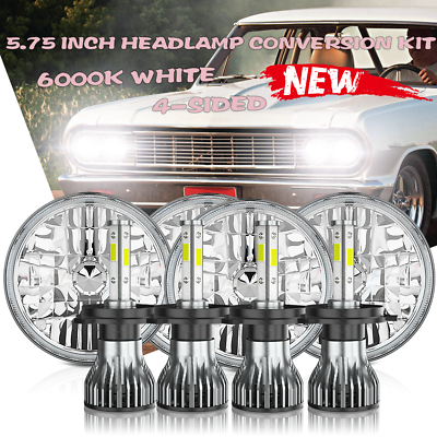 #ad 4x 5.75quot; 5 3 4quot; LED Headlights Headlamp Hi Lo Beam For Ford Galaxie 500 1962 74 $129.99
