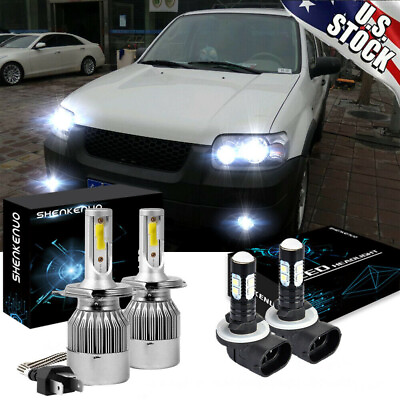 #ad For Ford Escape 2001 2004 4x Combo 9003 H4 LED Headlight 881 Fog Light Bulbs Kit $28.80
