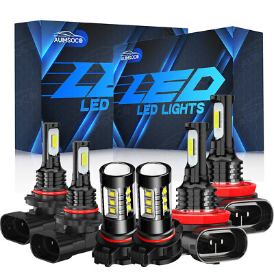 #ad 9005 H11 5202 LED Headlight Fog Light For Chevy Silverado 2500 HD 1500 2007 2015 $38.99