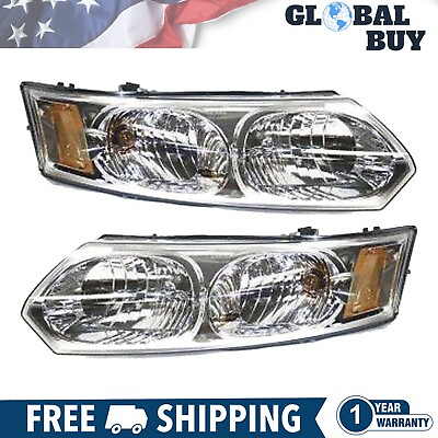 #ad New Headlight Assembly Set w Bulb Left and Right Side For 2003 2007 Saturn Ion $120.12