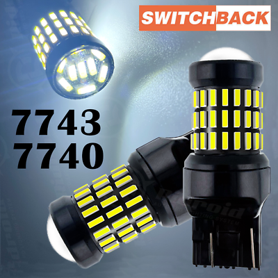 #ad 2x White 7443 7440 7444 LED Turn Signal Switchback DRL Parking Light Bulbs $12.98