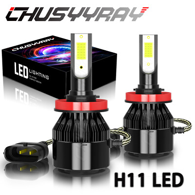 #ad H11 COB LED Headlight 6000K Low Beam Bulbs Conversion Kit Cool White 6000K 2PCS $14.39