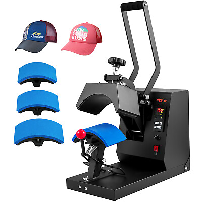#ad VEVOR Hat Heat Press Cap Heat Press Machine 4 Heating Pads Sublimation Transfer $127.99