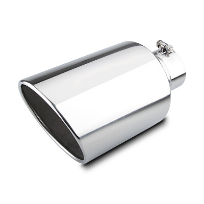 #ad Inlet 4quot; Outlet 8quot; 15quot; Long Stainless Steel Rolled Edge Exhaust Tip Diesel $52.00