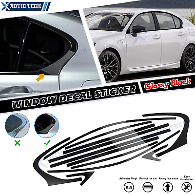#ad 12pcs Gloss Black Side Window Strip Stickers For Lexus GS350 GS450h GS 2013 2020 $36.98