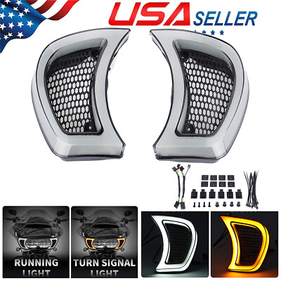 #ad Headlight Vent Accent Turn Signal LED Lights Kit For Harley Road Glide 2015 2023 $69.20