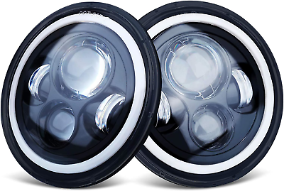 #ad KASLIGHT 7 Inch Round LED Headlights H6024 Led Headlight Halo Headlights 7#x27;#x27; Low $87.61