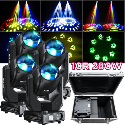 #ad 10R 280W LED Beam Moving Head Light Prism Gobo DJ Stage Spot Lighting DMX w Case $145.99