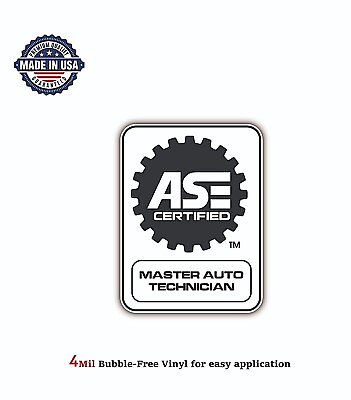 #ad ASE CERTIFIED MECHANIC VINYL DECAL STICKER CAR BUMPER 4MIL BUBBLE FREE US MADE $16.14