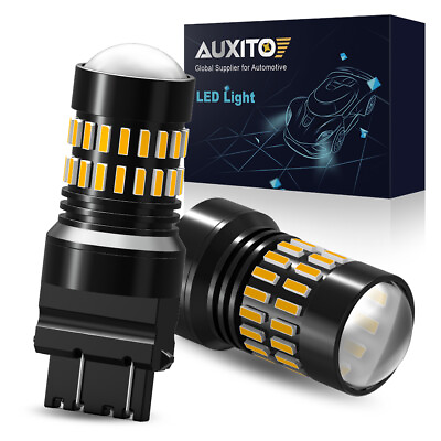 #ad AUXITO 3156 3157 4157 LED Turn Signal Light Bulbs CANBUS Anti Hyper Flash Amber $13.99